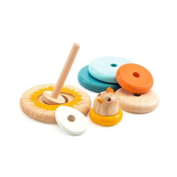 Giocattolo pieghevole in legno per bambini Hen - Djeco-image-1