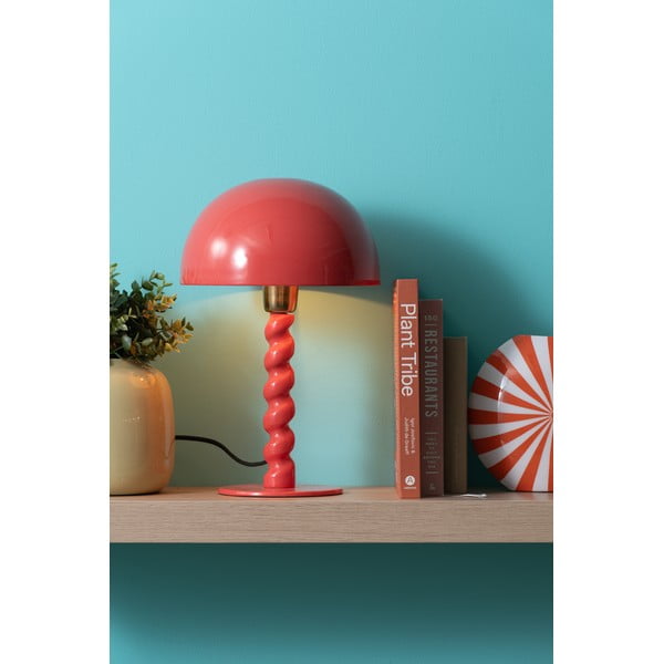 Lampada da tavolo rossa con paralume in metallo (altezza totale 39 cm) Prisa – Leitmotiv-image-1