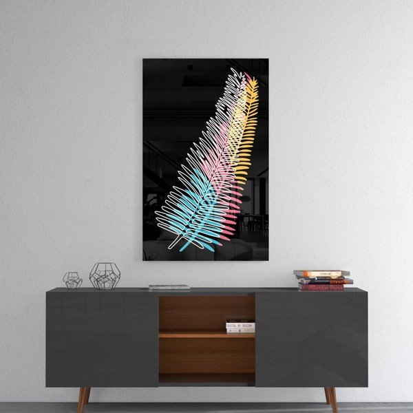 Pittura su vetro , 46 x 72 cm Colored Fern - Insigne-image-3