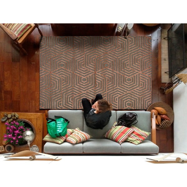 Tappeto rosso , 67 x 105 cm Lana - Universal-image-1