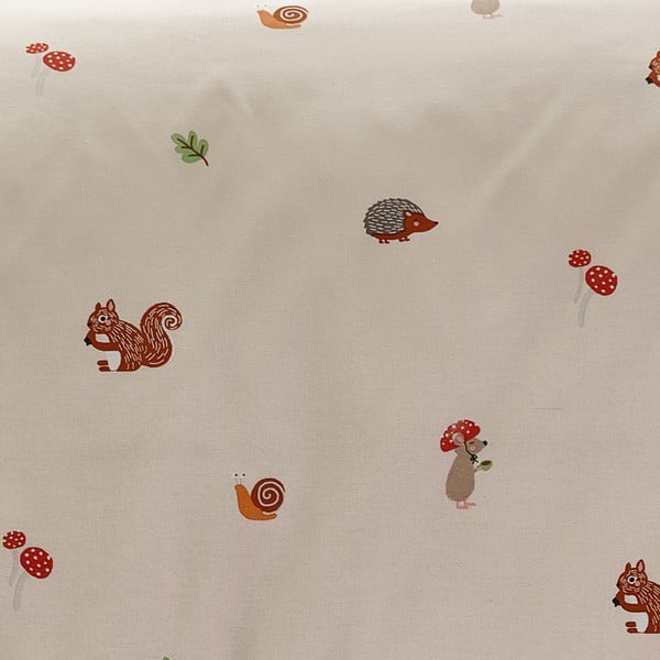 Lenzuolo con angoli per bambini beige per letto matrimoniale 135x190 cm Fox and Woodland Friends – Catherine Lansfield-image-2