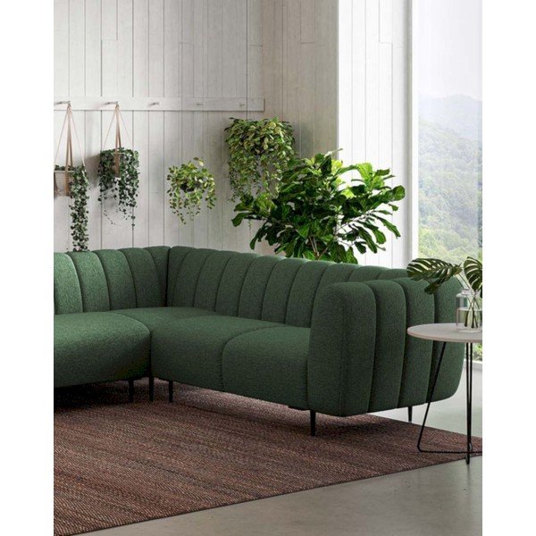 Divano angolare in verde scuro (con penisola a destra/a L) Shel – Ghado-image-3