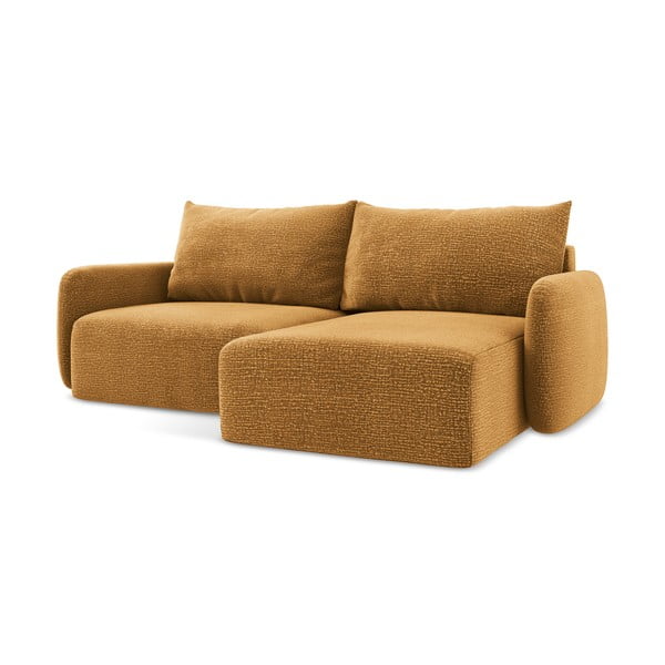 Divano angolare arancione allungabile/con contenitore (con penisola a destra) Kalena – Makamii-image-2