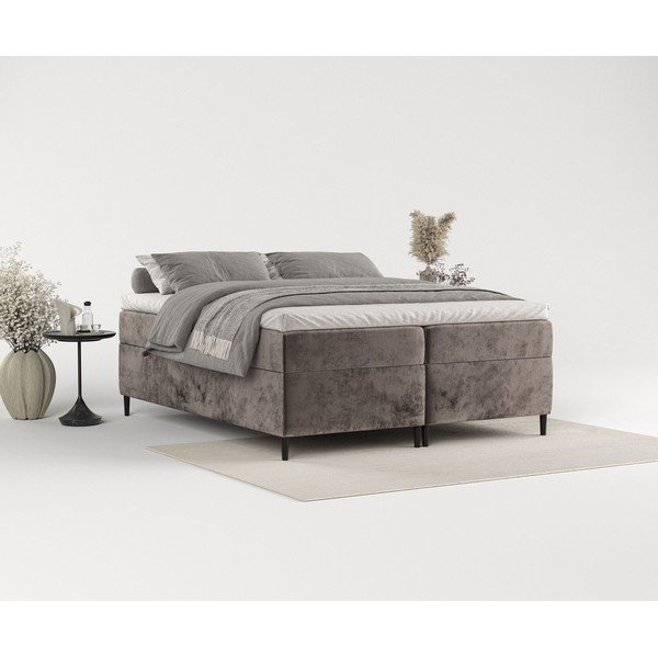 Letto boxspring marrone con contenitore 180x200 cm Araya - Maison de Rêve-image-1