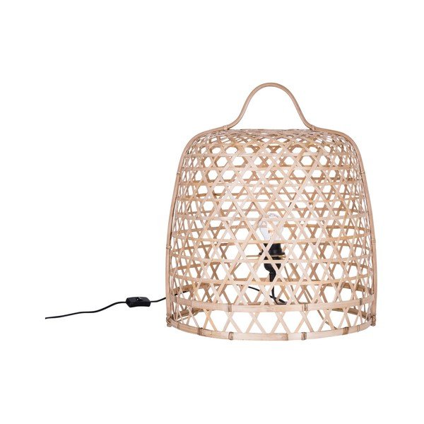 Světlá stojací bambusová lampa Canett Octavio, ⌀ 45 cm