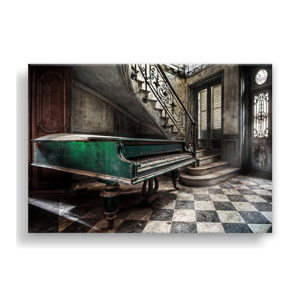 Quadro su tela Uno Piano, 85 x 113 cm Silver - Styler