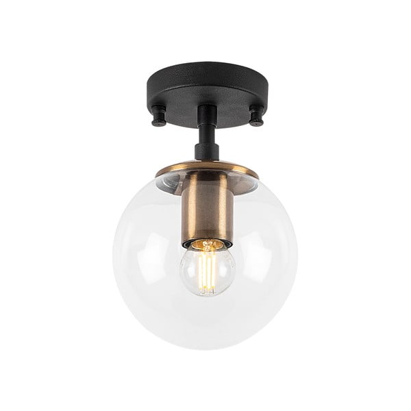 Lampada da soffitto nera con paralume in vetro ø 15 cm Atmaca - Opviq lights