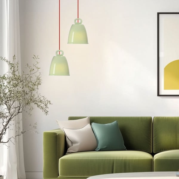 Lampadario verde con paralume in ceramica Sewilla – Candellux Lighting-image-1