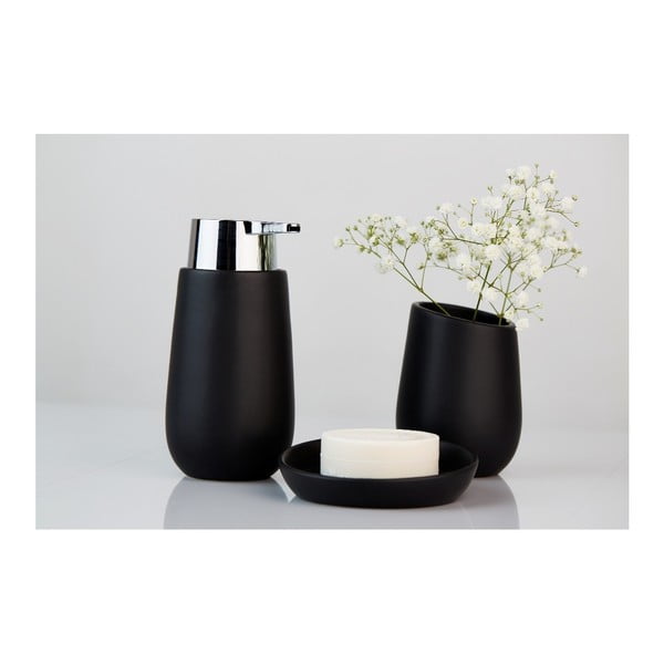 Tazza in ceramica nera per spazzolini da denti Badi - Wenko-image-4