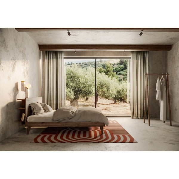 Letto matrimoniale marrone in legno di pino con griglia 160x200 cm Retreat - Karup Design-image-1