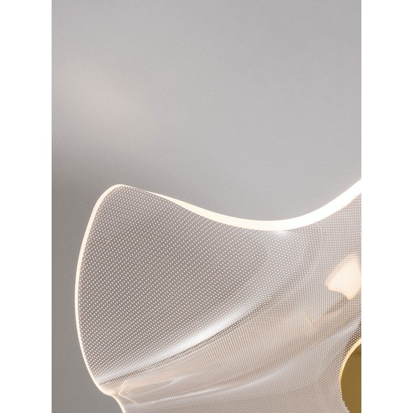 Plafoniera LED dorata in alluminio con paralume in vetro acrilico 50x50 cm Siderno – Nova Luce-image-3