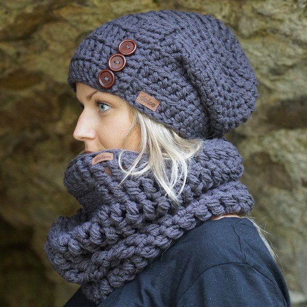 Cappello Nature Slate marrone lavorato a mano all'uncinetto - DOKE-image-3