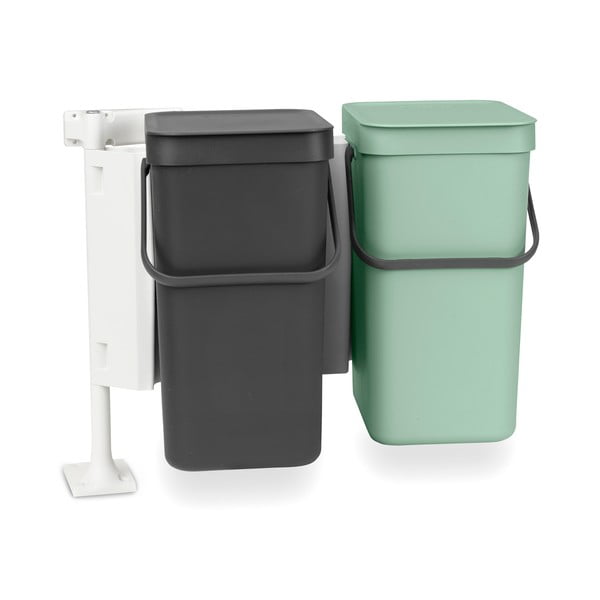 Bidone in plastica da incasso per raccolta differenziata in grigio scuro menta 24 l Sort & Go - Brabantia