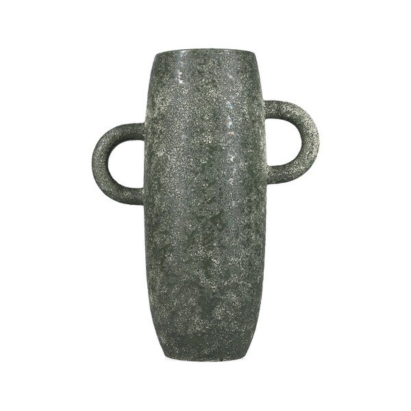 Vaso verde in ceramica (altezza totale 30 cm) Bullet – S|P Collection