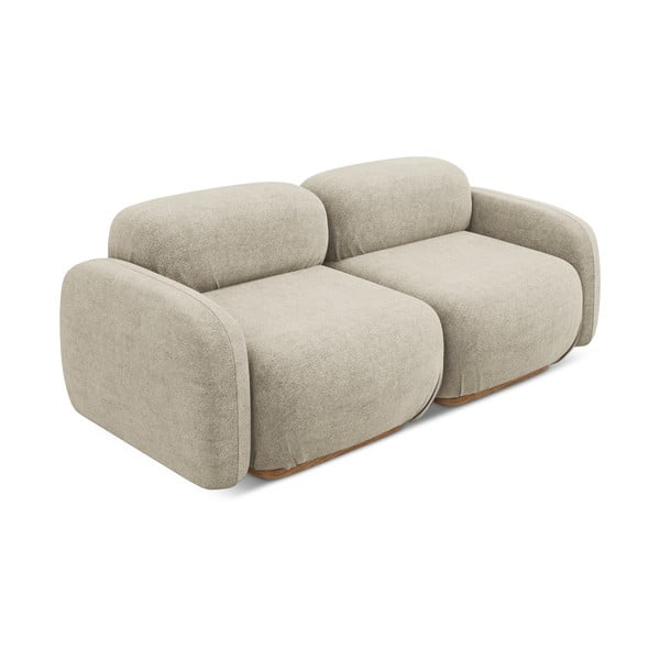 Divano componibile beige con rivestimento in bouclé 190 cm Ailani – Makamii-image-1