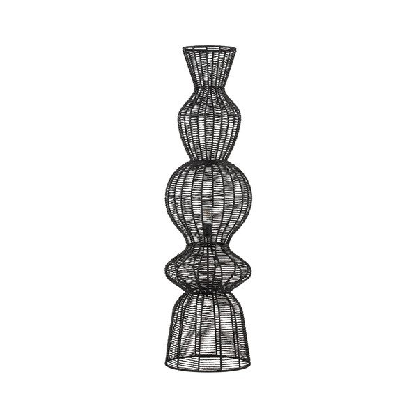 Lampada da terra nera opaca con rivestimento in corda (altezza totale 136 cm) Breena – Nova Luce