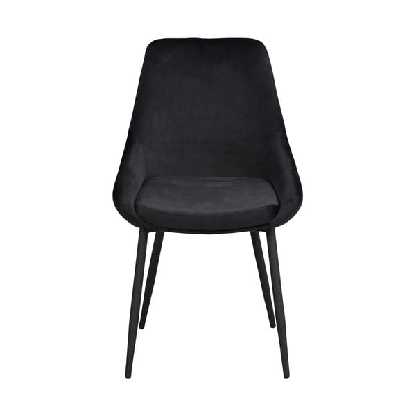 Sedie da pranzo in velluto nero in un set di 2 pezzi Sierra - Rowico-image-3
