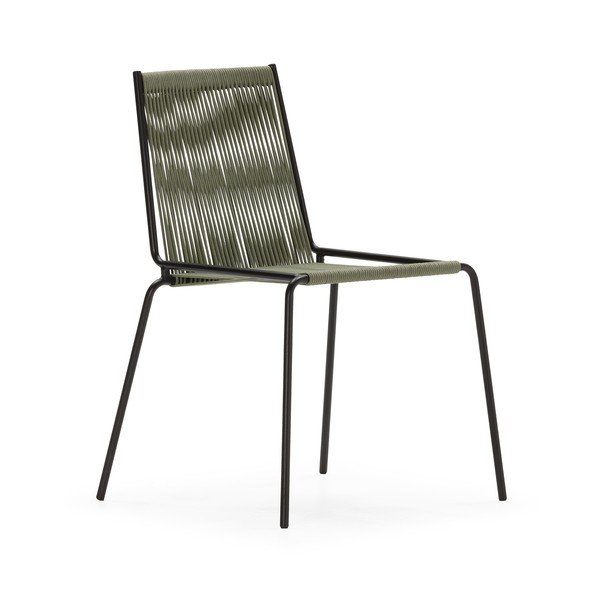 Sedie da pranzo in set verdi in metallo impilabili 2 pz Emily – Marckeric