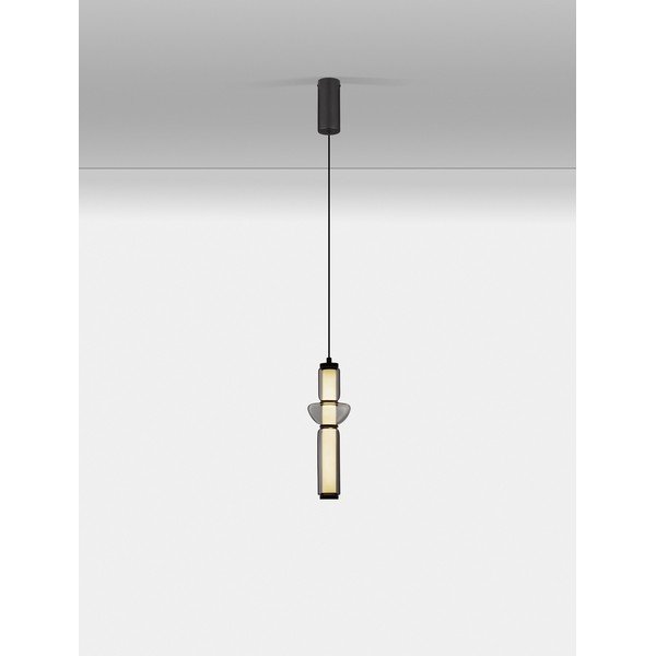 Lampadario LED grigio in vetro con intensità regolabile ø 12 cm Ulon – Nova Luce-image-4