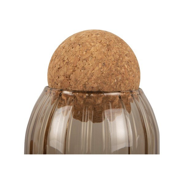 Vaso in vetro marrone con coperchio in sughero Gemma, altezza 14 cm - PT LIVING-image-3