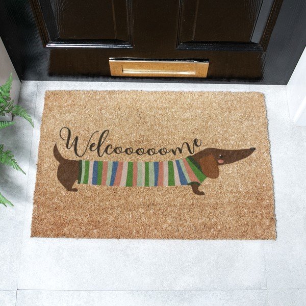 Zerbino in fibre di cocco 40x60 cm Welcome Sausage Dog – Artsy Doormats-image-2