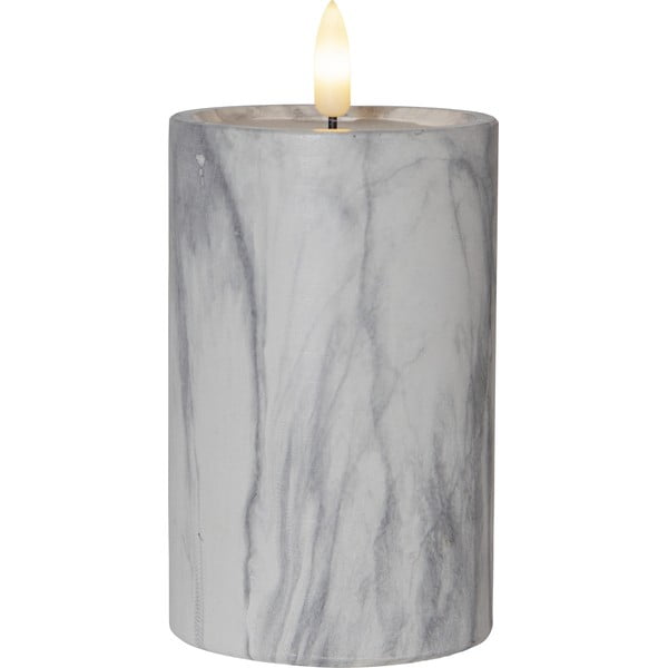 Candela LED in cemento grigio e bianco, altezza 15 cm Flamme Marble - Star Trading