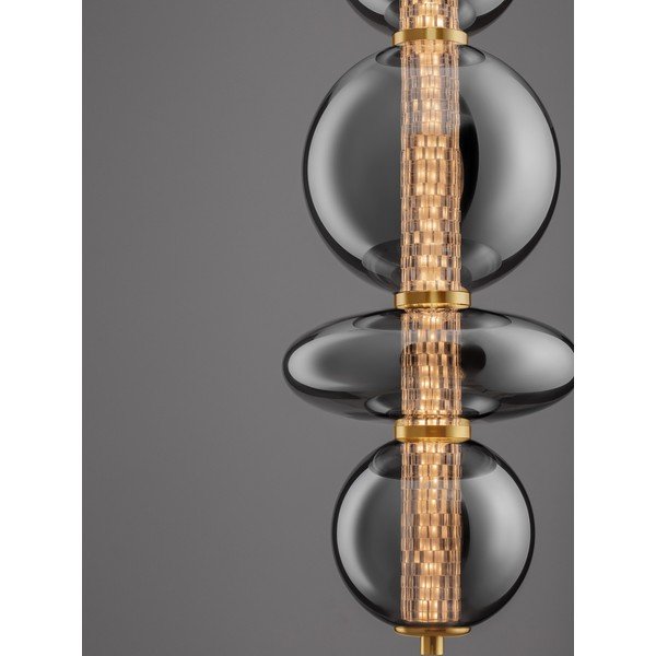 Lampadario LED grigio in metallo con paralume in vetro ø 25,5 cm Navi – Nova Luce-image-4