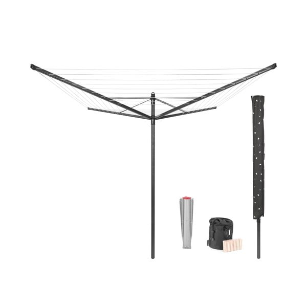 Stendino da giardino color antracite 50 m Lift-O-Matic – Brabantia