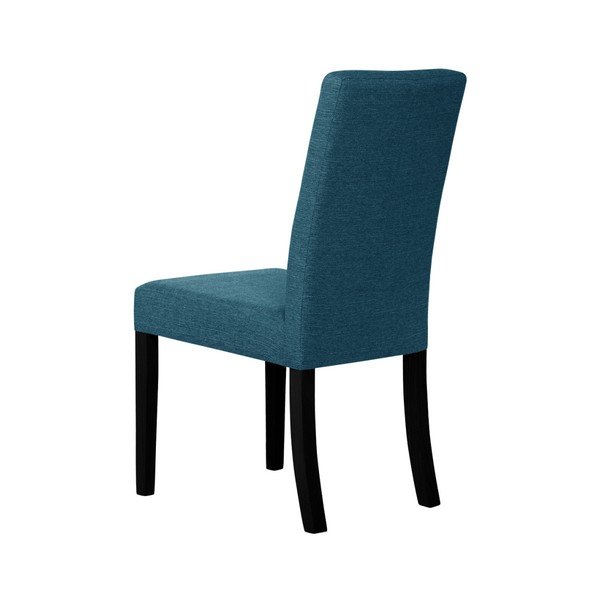 Sedia turchese con gambe in faggio nero Tonka - Ted Lapidus Maison-image-3