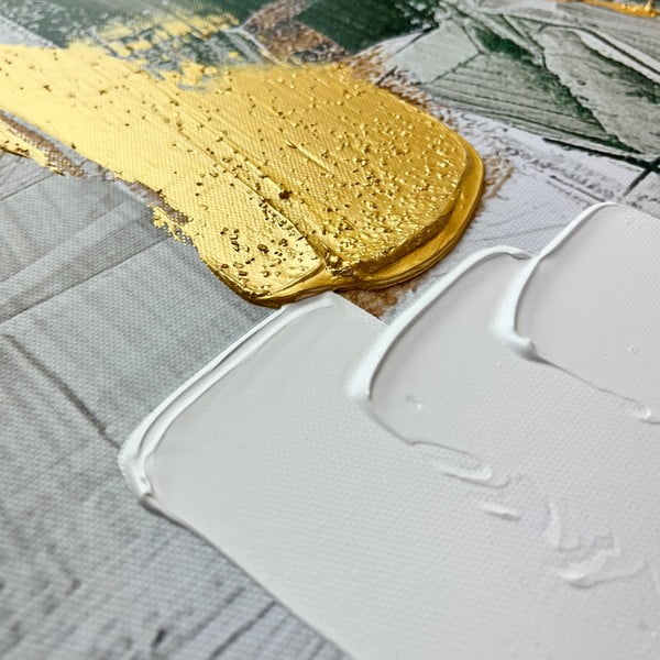 Quadro con elementi dipinti a mano 70x100 cm For – Styler-image-1