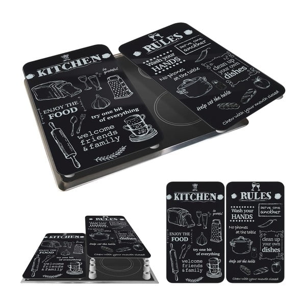 Coprifuoco in vetro temperato in set da 2 52x30 cm Kitchen Rules - Maximex-image-3