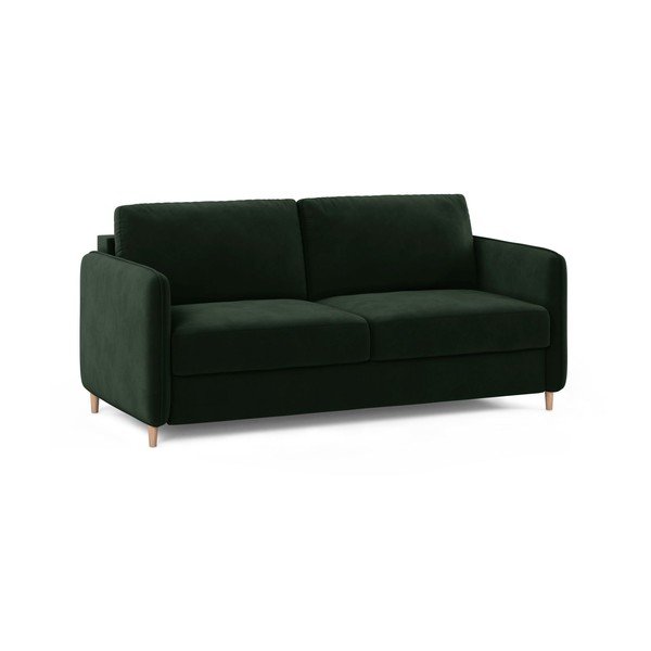Divano verde scuro per il riposo quotidiano con rivestimento in velluto 184 cm – Micadoni -image-2