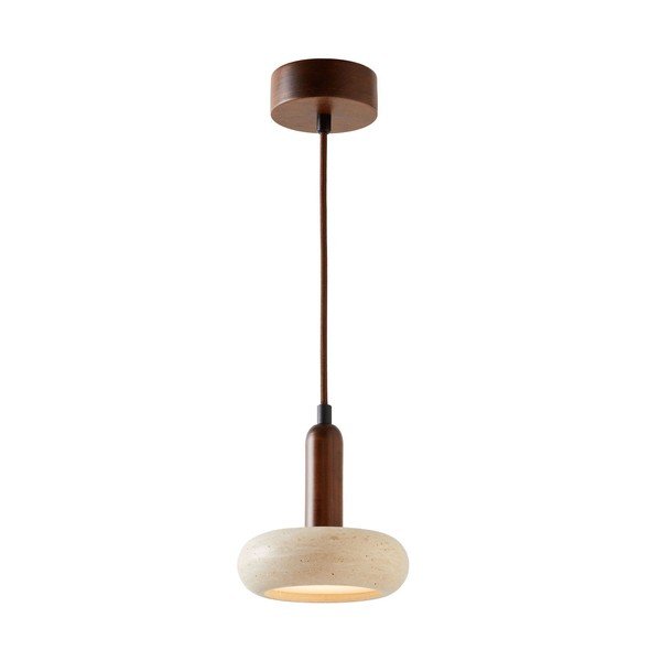 Lampadario LED marrone/beige con paralume in pietra ø 15 cm Karo – Opviq lights