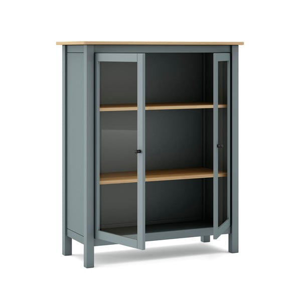 Vetrina verde polveroso in pino massiccio 90x110x40 cm Misti – Marckeric-image-3