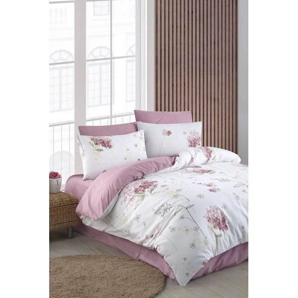 Biancheria da letto bianca/rosa per letto singolo/per letto prolungato con lenzuolo incluso/con 3 pezzi 160x220 cm Floral – Mila Home