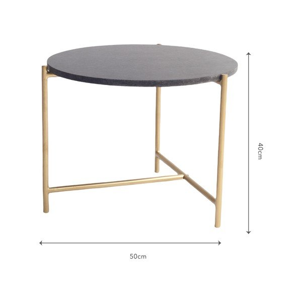 Tavolino rotondo in marmo nero ø 50 cm Morgans - Really Nice Things-image-4