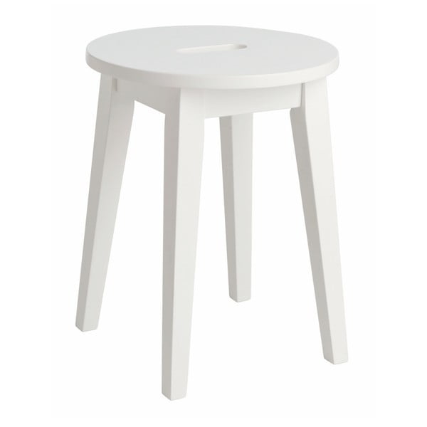 Sgabello basso bianco con gambe in betulla Frigg Confetti - Rowico