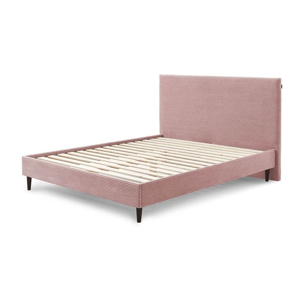 Letto matrimoniale imbottito rosa con griglia 180x200 cm Anja - Bobochic Paris