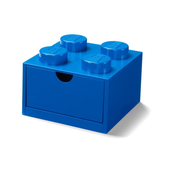 Scatola da tavolo blu con cassetto , 15 x 16 cm - LEGO®