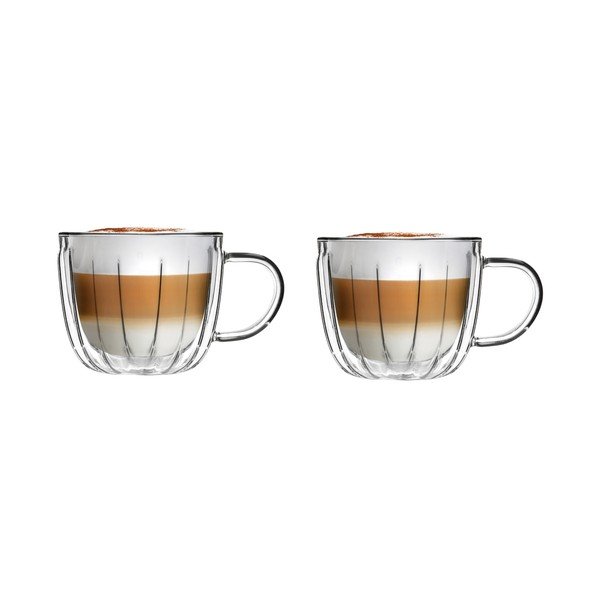 Tazzine in set per cappuccino in vetro 2 pz 350 ml Tulip – Vialli Design