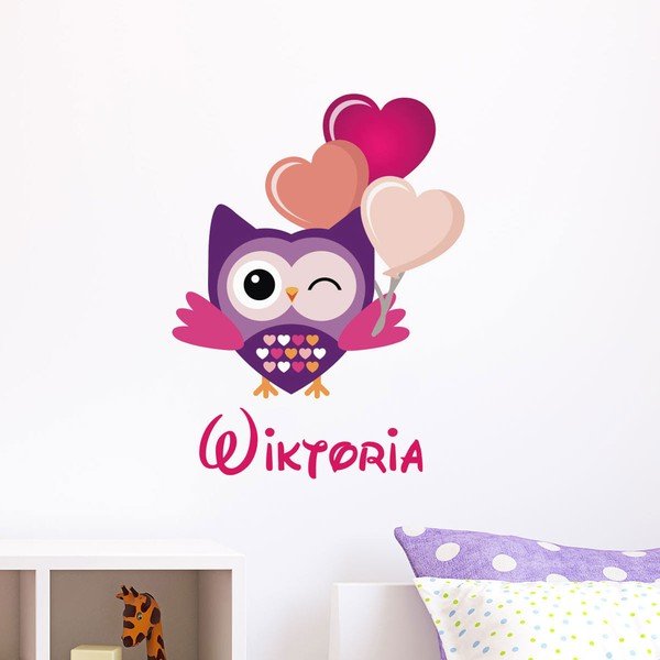 Adesivo murale con il nome Gufo festoso - Ambiance-image-2
