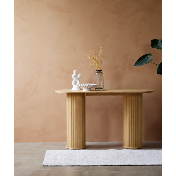 Tavolo consolle di colore naturale 40x130 cm Nola – Unique Furniture-image-1