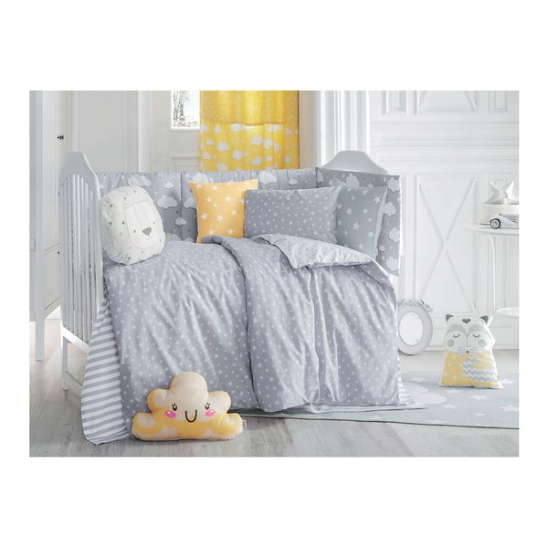 Lenzuolo singolo in cotone grigio per bambini Mike & Co. NEW YORK Carino, 90 x 120 cm - Mike & Co. NEW YORK