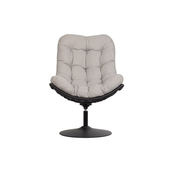 Poltrona girevole da giardino beige con intreccio in rattan Vive - WOOOD-image-2