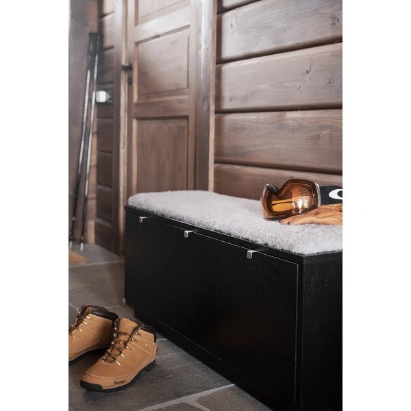 Scarpiera nera con panca grigia 106 cm Confetti - Rowico-image-4