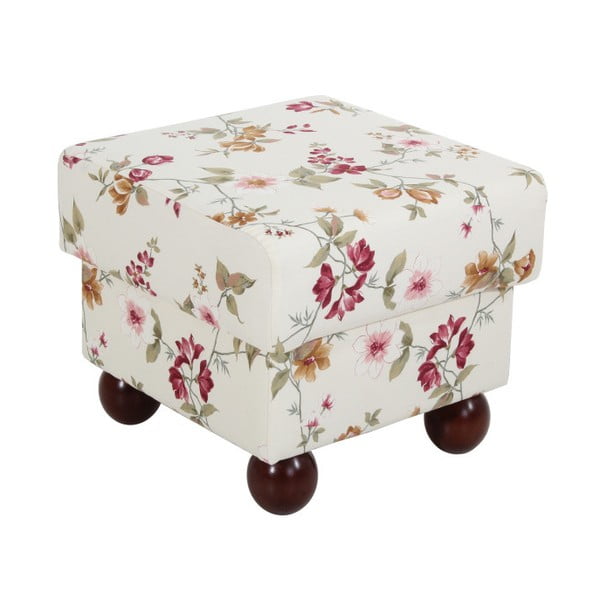 Sgabello Monarch a fiori color crema - Max Winzer