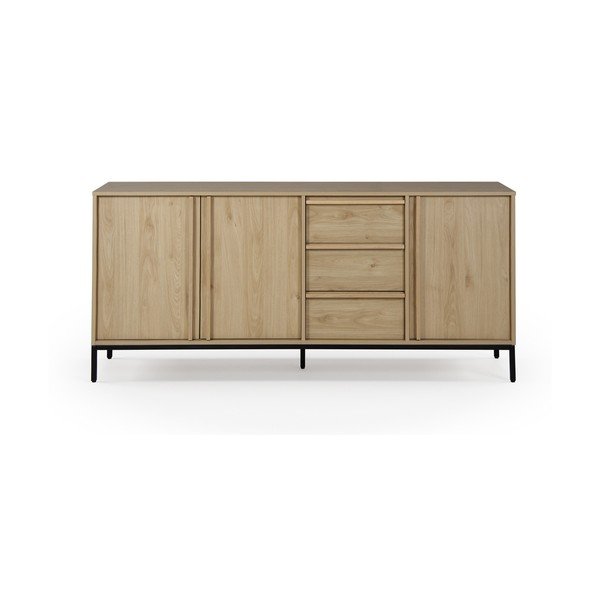 Credenza di colore naturale con effetto rovere 180x80x40 cm Luc – Marckeric