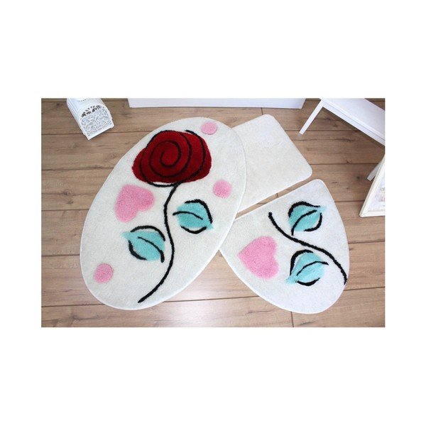 Set di 3 tappeti da bagno Tulipani - Foutastic