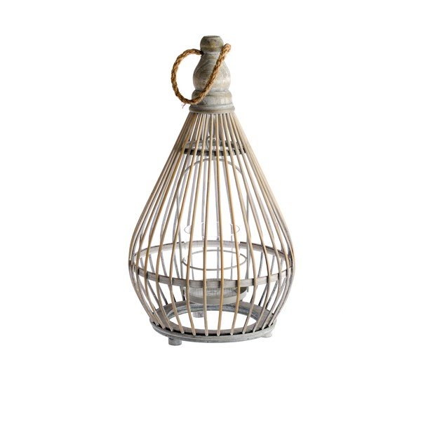 Bambusová lucerna Dakls Bamboo, výška 24,5 cm