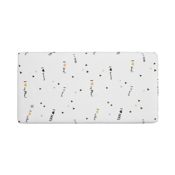 Lenzuolo baby in cotone I love, 80 x 160 cm I Love... - BELLAMY-image-1